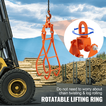 HeavyDuty Timber Claw Hook Log Grapple For Logging Capacity Rotating Ring Ideal For Tractors  ATVs 5