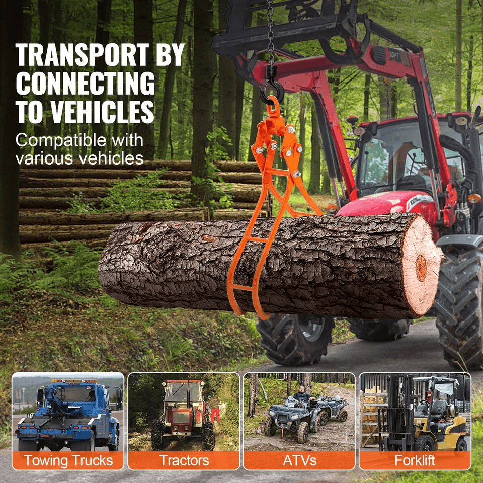 HeavyDuty Timber Claw Hook Log Grapple For Logging Capacity Rotating Ring Ideal For Tractors  ATVs 2