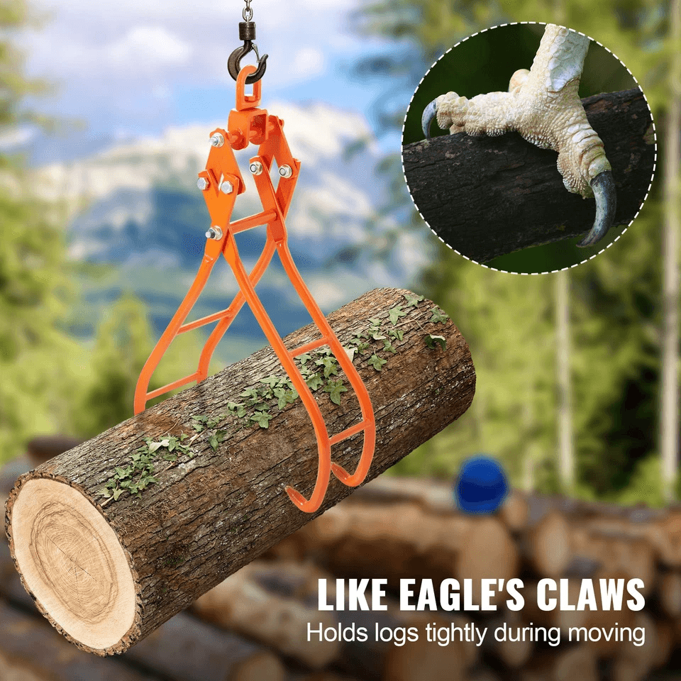 HeavyDuty Timber Claw Hook Log Grapple For Logging Capacity Rotating Ring Ideal For Tractors  ATVs 3