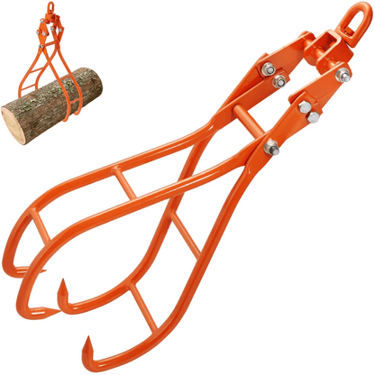 Heavy-Duty Timber Claw Hook Log Grapple for Logging, Capacity, Rotating Ring, Ideal for Tractors & ATVs