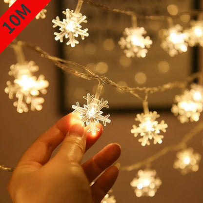 Snowflake Fairy Lights, Snow LED String Lights USB & Battery Operated for Christmas, Bedroom, Garden, Tent Decor
