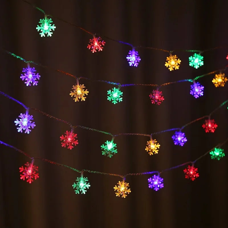 Snowflake Fairy Lights Snow LED String Lights USB  Battery Operated for Christmas Bedroom Garden