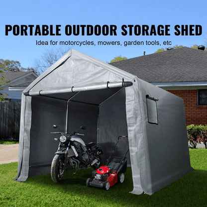 HeavyDuty Portable Storage Shelter Garage Shed Tent Outdoor Zipper Carport For Vehicles Tools  Equi 1