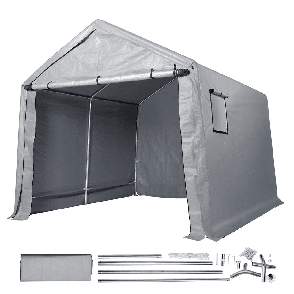 Heavy-Duty Portable Storage Shelter Garage Shed Tent, Outdoor Zipper Carport for Vehicles, Tools & Equipment