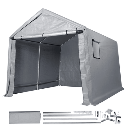 Heavy-Duty Portable Storage Shelter Garage Shed Tent, Outdoor Zipper Carport for Vehicles, Tools & Equipment