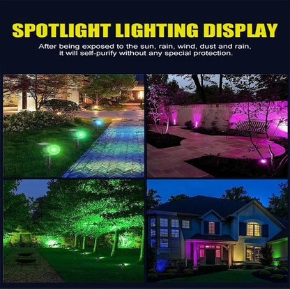 Adjustable LED Solar Spotlight IP65 Waterproof Outdoor Wall  Ground Landscape Lighting