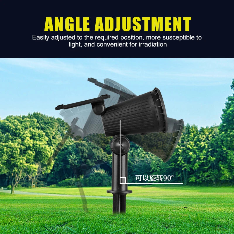 Adjustable LED Solar Spotlight IP65 Waterproof Outdoor Wall  Ground Landscape Lighting