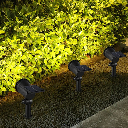 Adjustable LED Solar Spotlight, IP65 Waterproof Outdoor Wall & Ground Landscape Lighting