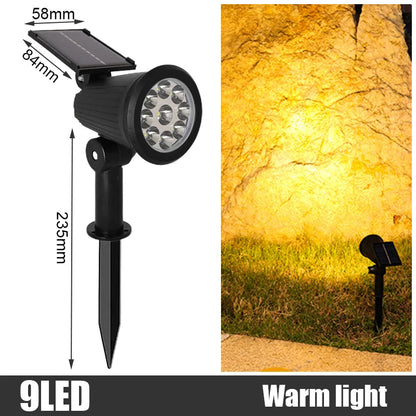 Adjustable LED Solar Spotlight IP65 Waterproof Outdoor Wall  Ground Landscape Lighting