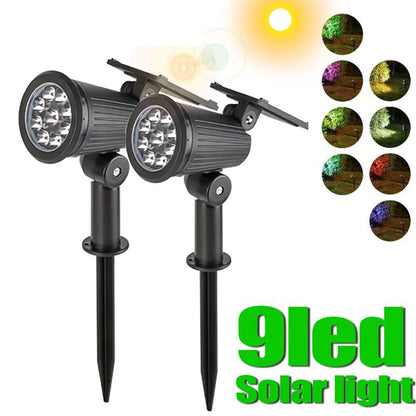Adjustable LED Solar Spotlight IP65 Waterproof Outdoor Wall  Ground Landscape Lighting