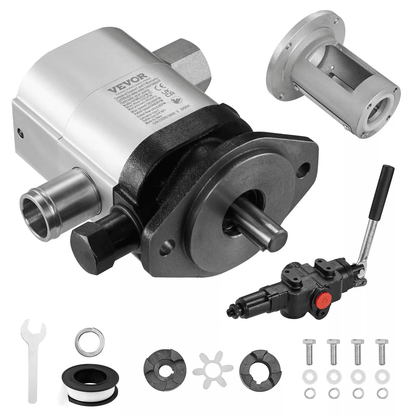 Heavy-Duty VEVOR Hydraulic Log Splitter Pump Kit, Gear Pump Stage with Valve, Quiet Operation, PSI for Wood Projects