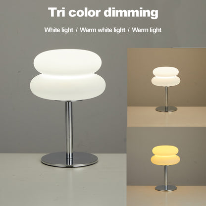 Creamy Style USB Bedside Lamp TriColor Dimmable Table Light for Bedroom  Living Room