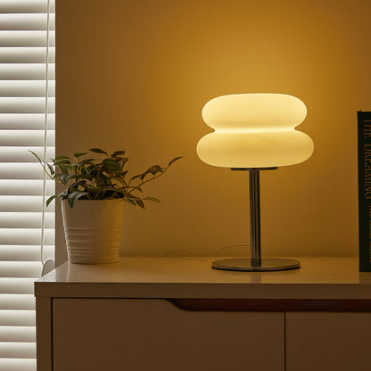Creamy Style USB Bedside Lamp, Tri-Color Dimmable Table Light for Bedroom & Living Room