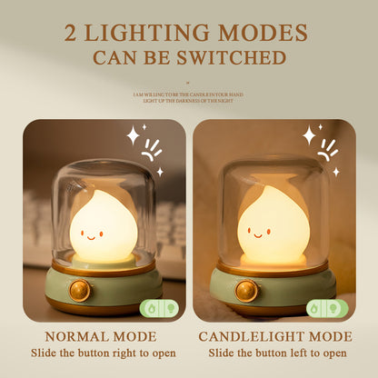 Cute Capybara Flameless Candle Night Light Dimmable 2Mode Bedside Lamp for Kid Bedroom