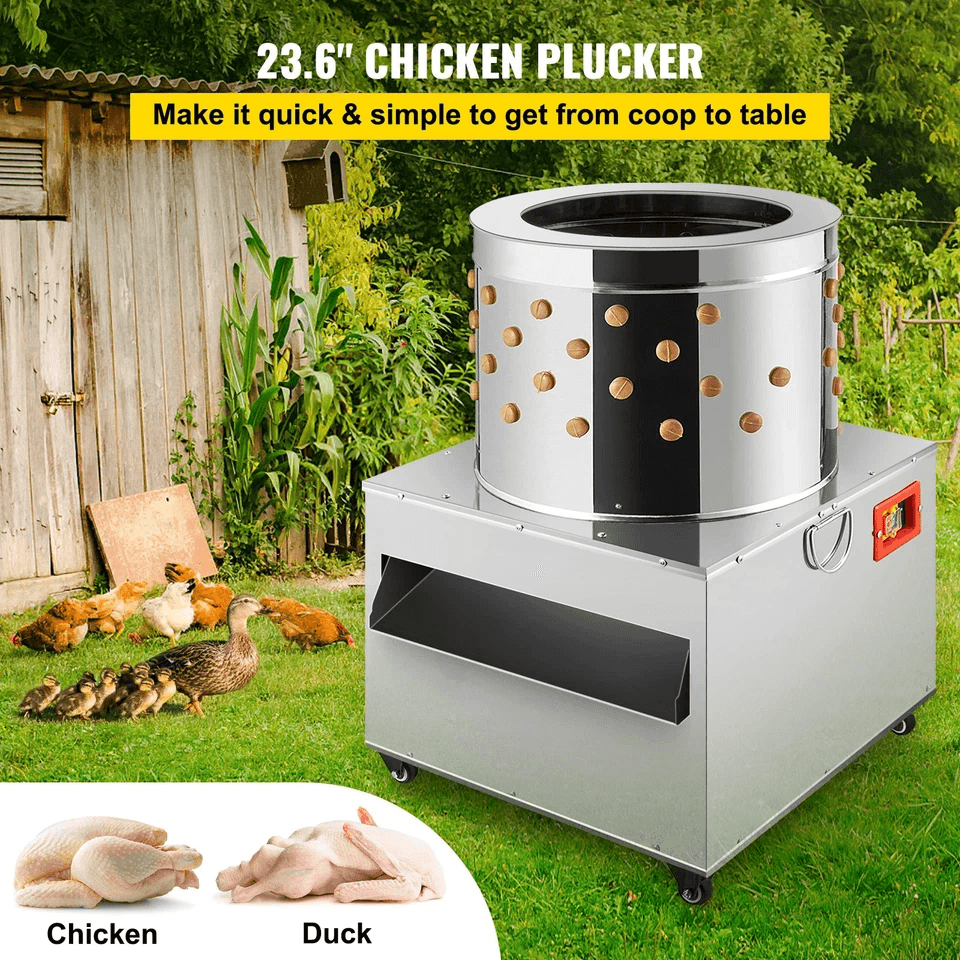 Stainless Steel Turkey Chicken Plucker Poultry DeFeather Machine Heavy Duty Plucking Machine With 1 2