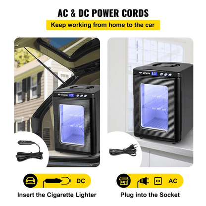 VEVOR 25L Black Reptile Egg Incubator 260C Scientific Lab Hatcher With LED Display  Dual Power For  4