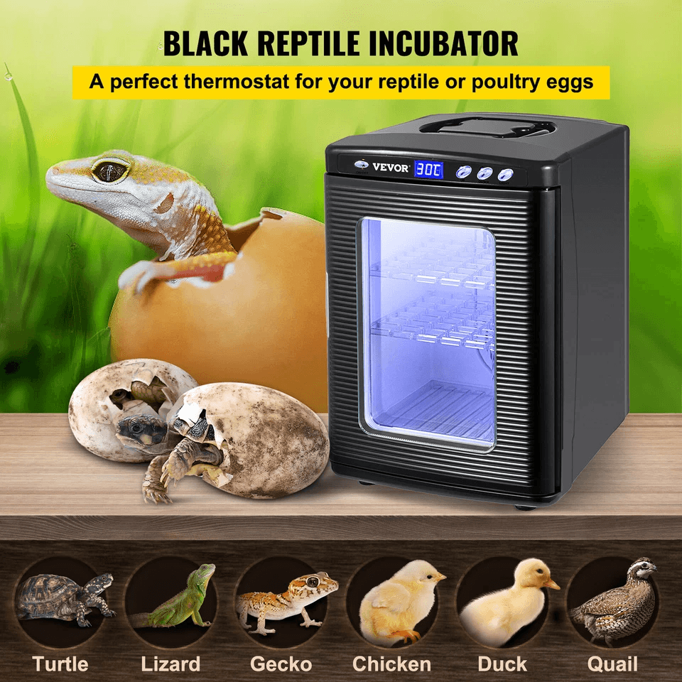 VEVOR 25L Black Reptile Egg Incubator 260C Scientific Lab Hatcher With LED Display  Dual Power For  1