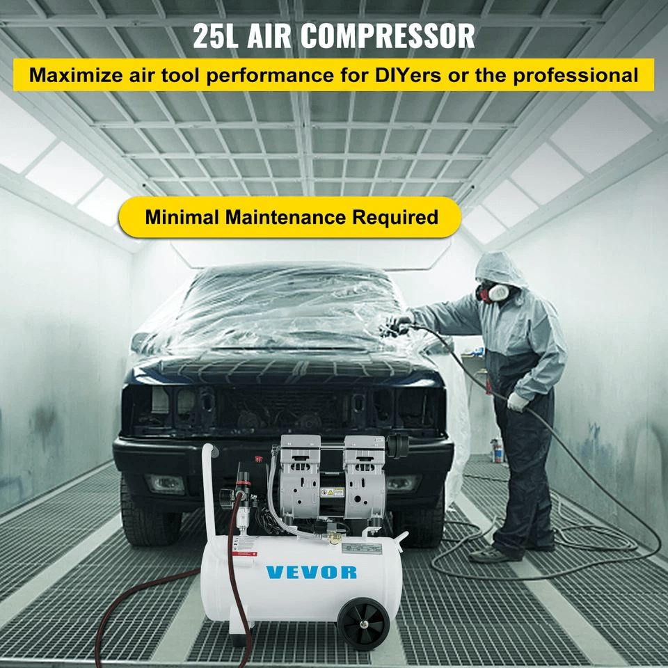 Oil Free Air Compressor 66 Gallon Steel Tank Ultra Quiet Portable  MaintenanceFree 1