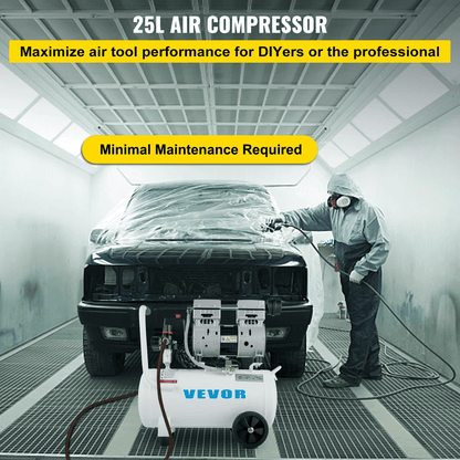Oil Free Air Compressor 66 Gallon Steel Tank Ultra Quiet Portable  MaintenanceFree 1
