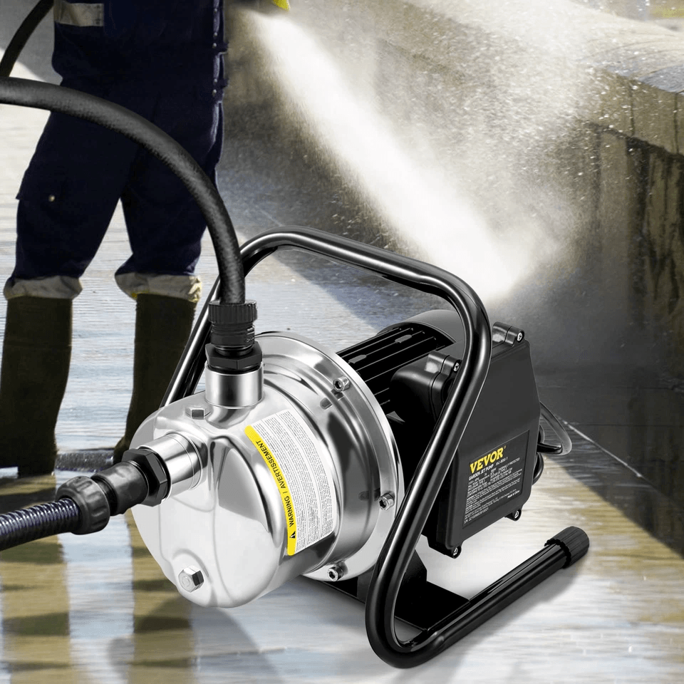 HeavyDuty Portable Garden Water Jet Pump Shallow Well Pump With Stainless Steel Jet Head High Flow  6