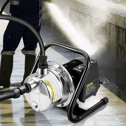 HeavyDuty Portable Garden Water Jet Pump Shallow Well Pump With Stainless Steel Jet Head High Flow  6