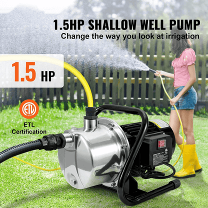HeavyDuty Portable Garden Water Jet Pump Shallow Well Pump With Stainless Steel Jet Head High Flow  1