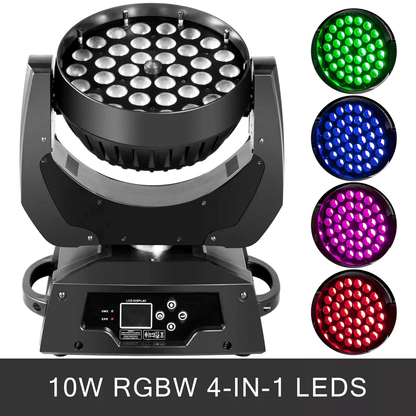 36x10W RGBW LED Zoom Moving Head Light  DMX DJ Stage Projector For Disco Party Wedding Club Events 6