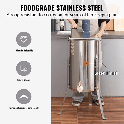 Electric Honey Extractor Stainless Steel Beekeeping Equipment With Adjustable Height  Motorized Spi