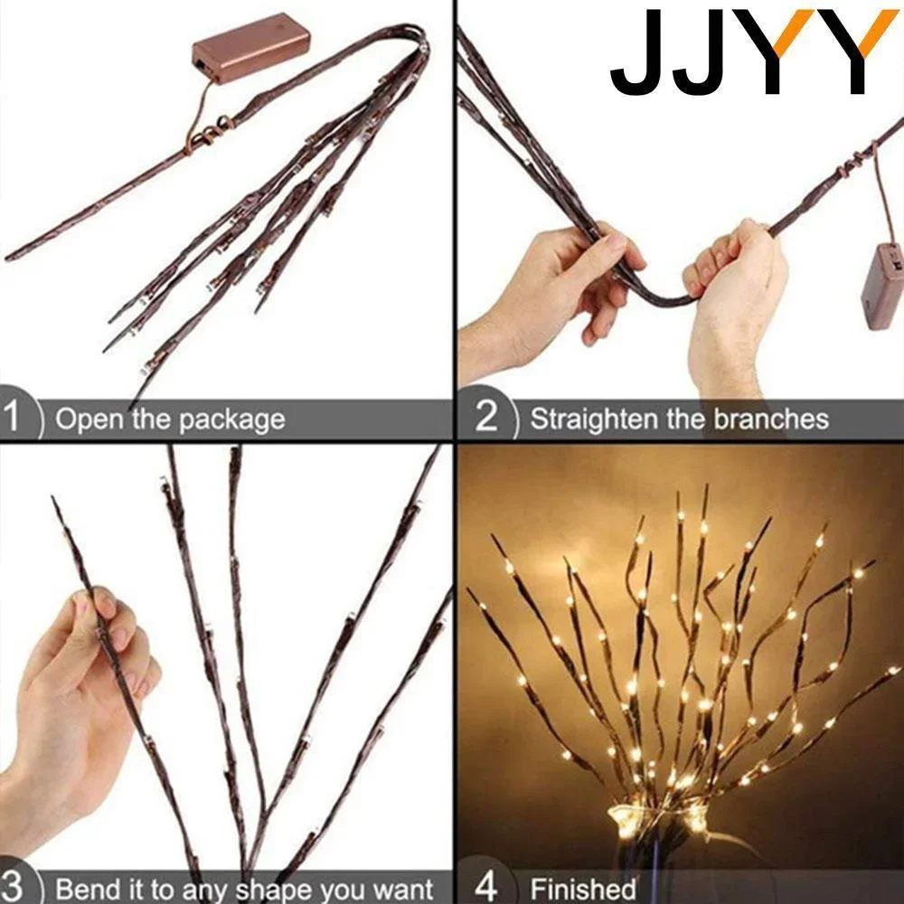 HighQuality Battery LED Branch Light Bendable Christmas Tree Lighting For Home  Holiday Decor 6