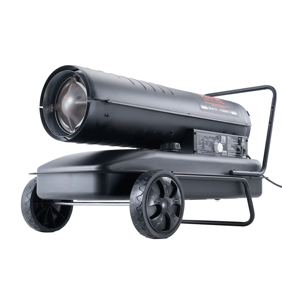 Portable Kerosene Forced Air Heater, Indoor/Outdoor Use, Thermostat Controlled