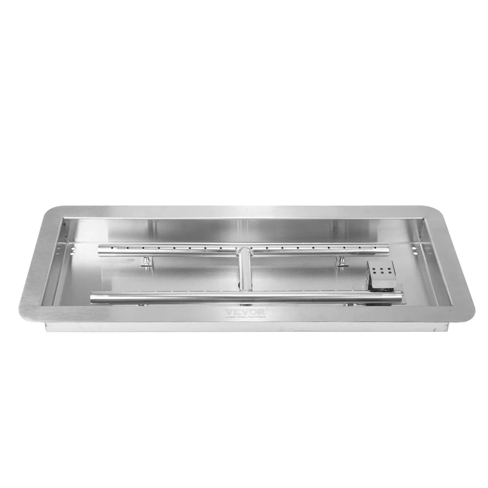Dropin Fire Pit Pan With HShape Burner Kit  150000 BTU Stainless Steel Propane  Natural Gas Firepla 6