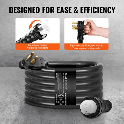 Generator Cord And Power Inlet Box NEMA STW ETL Certified WeatherResistant TwistLock Extension For  3