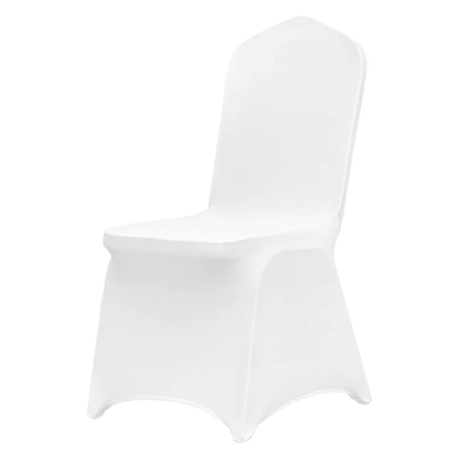 White Spandex Chair Covers, Stretchable, Wrinkle-Free Slipcovers for Weddings, Banquets, and Parties