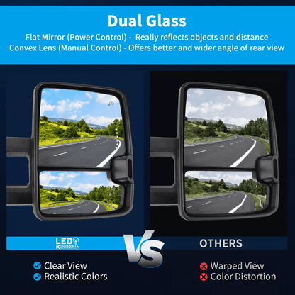 Power Heated Tow Mirrors For Chevy Silverado Sierra Pair With Turn Signal  Manual Folding 5
