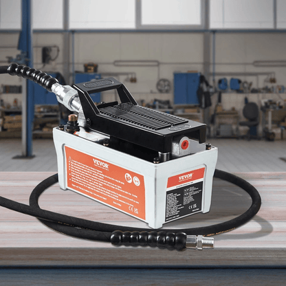 VEVOR Air Hydraulic Foot Pump 10000 PSI 98in 66FT Hose  IndustrialGrade Treadle Pump For Auto Body  4