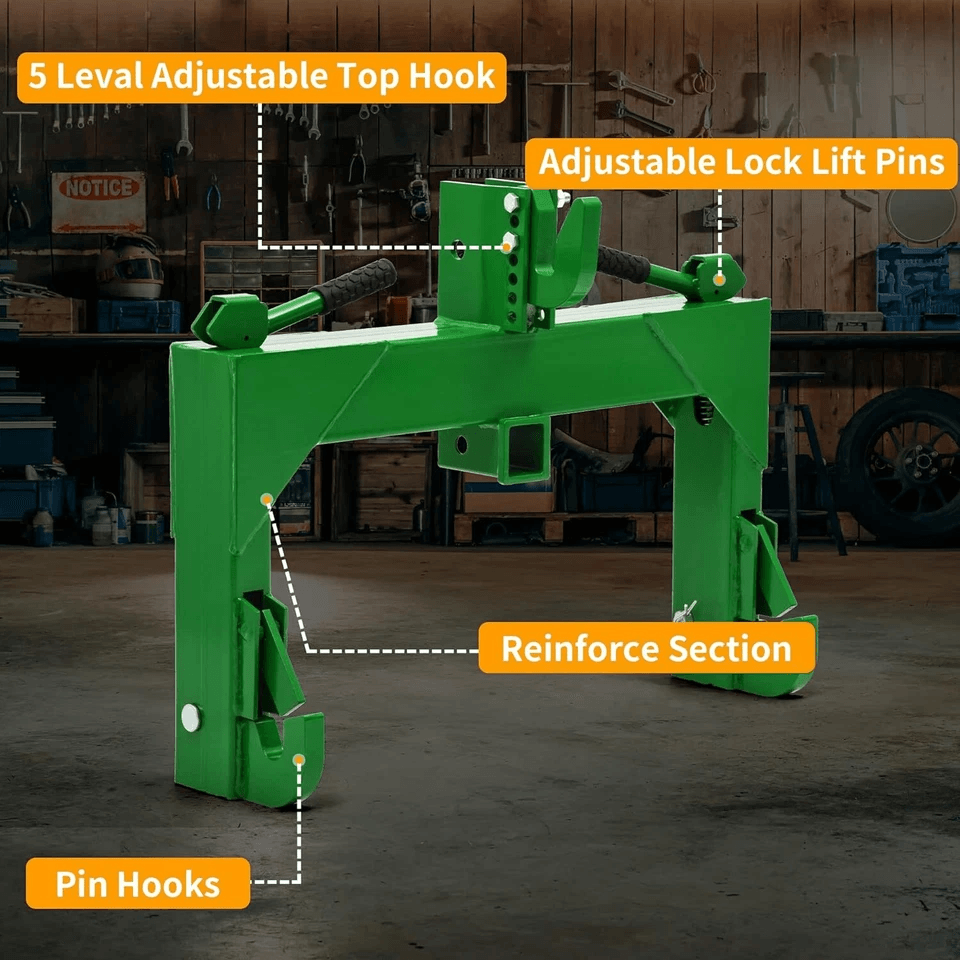 HeavyDuty Quick Hitch For Category Tractors With Receiver Steel Adapter For Landscaping  Constructi 5
