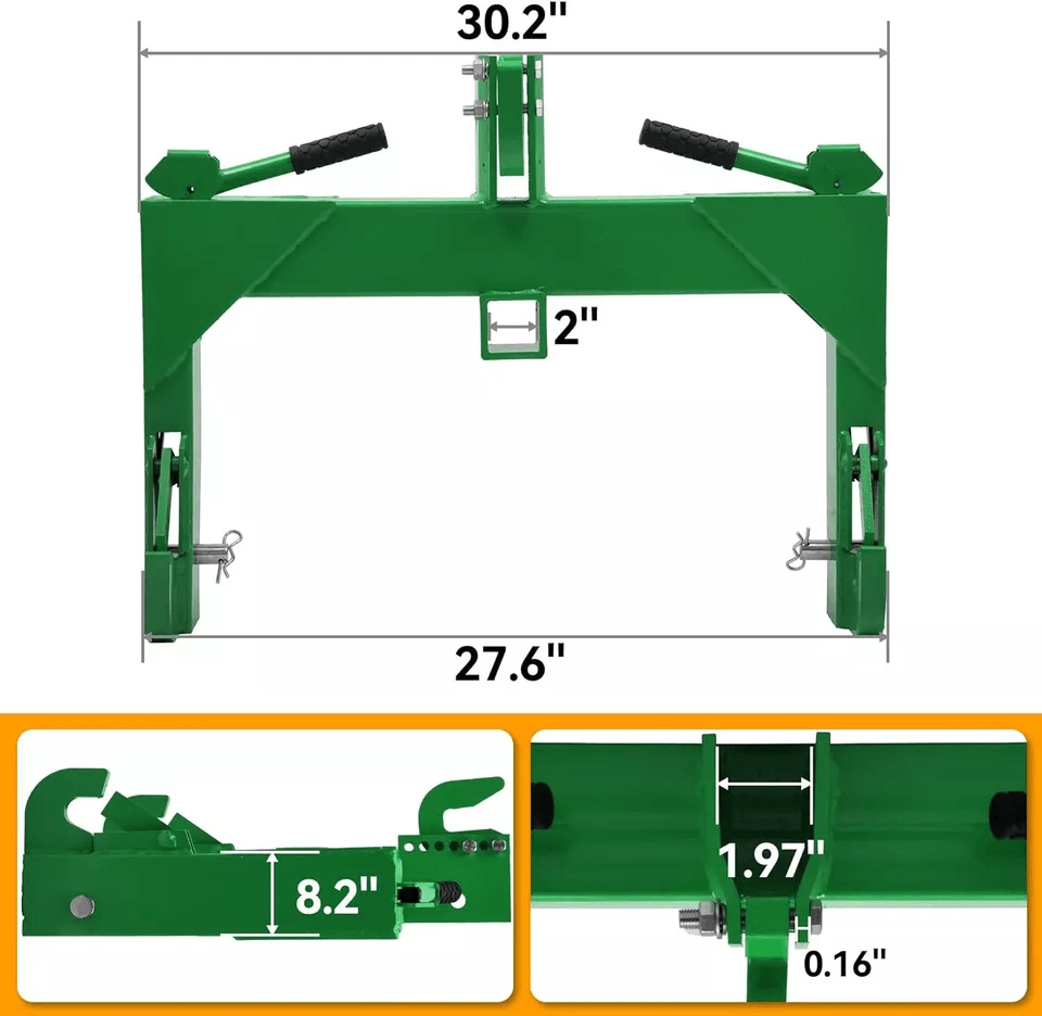 HeavyDuty Quick Hitch For Category Tractors With Receiver Steel Adapter For Landscaping  Constructi 6