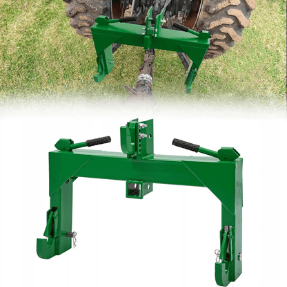 Heavy-Duty Quick Hitch for Category Tractors with Receiver, Steel Adapter for Landscaping & Constructi
