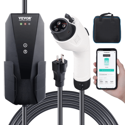 16Amp Level 1 & 2 Portable EV Charger, EV Car Charging Cable for Home & Travel