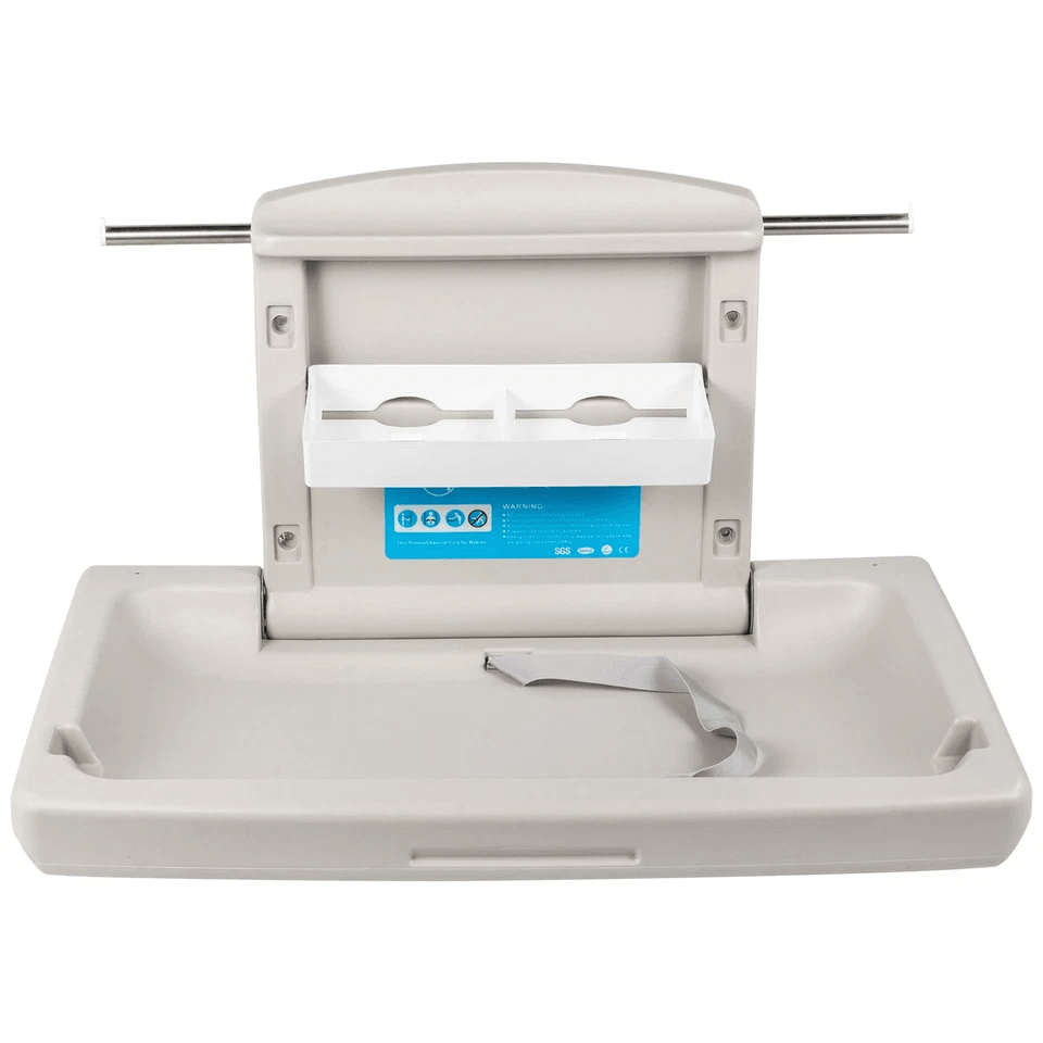 Wall Mounted Baby Changing Station For Commercial Restroom Foldable Diaper Changing Table Gray Heav 3
