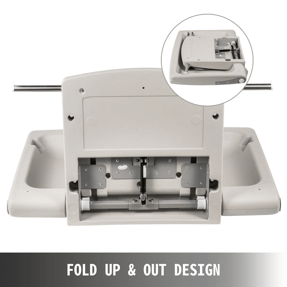 Wall Mounted Baby Changing Station For Commercial Restroom Foldable Diaper Changing Table Gray Heav 5