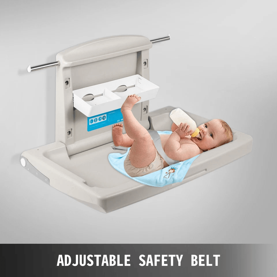 Wall Mounted Baby Changing Station For Commercial Restroom Foldable Diaper Changing Table Gray Heav 1