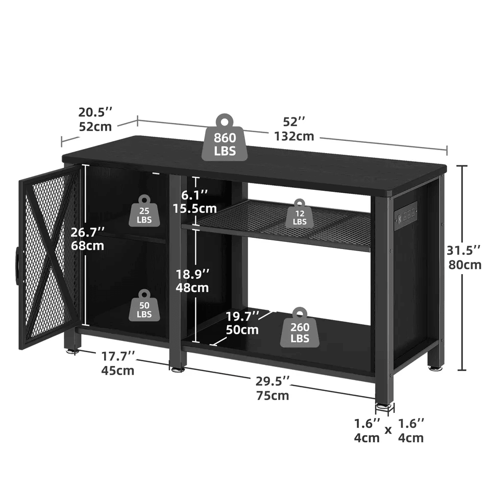Metal Aquarium Stand For Gallon Tank Fish Tank Cabinet With Storage  Power Outlet Top Tank 20 Gallo 9