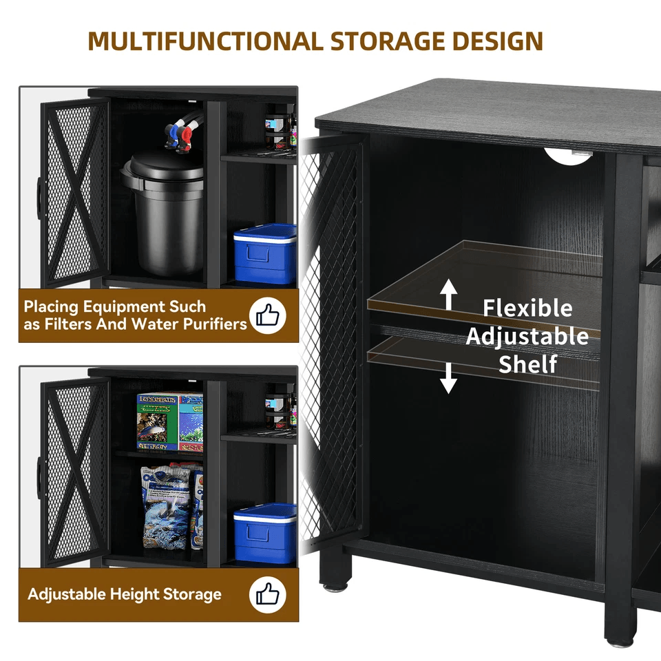 Metal Aquarium Stand For Gallon Tank Fish Tank Cabinet With Storage  Power Outlet Top Tank 20 Gallo 2