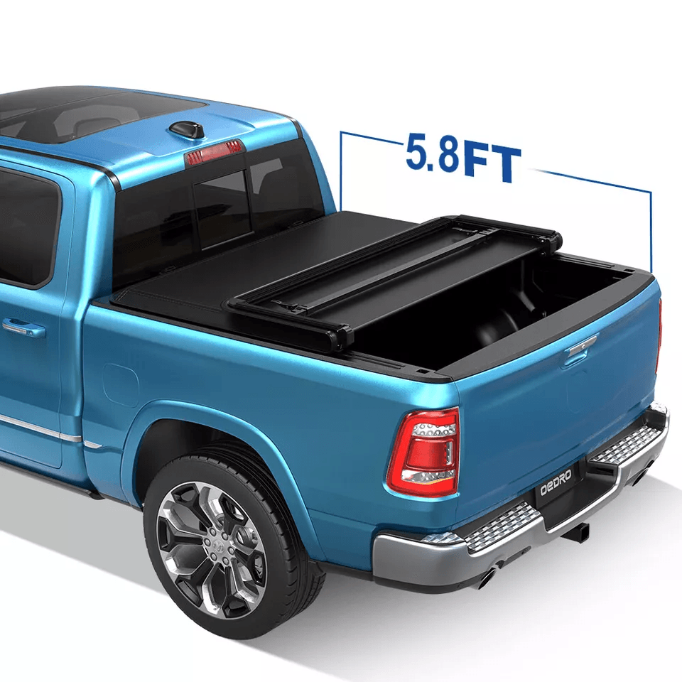 Tri-Fold Cover for Chevy Silverado & GMC Sierra 1500 Fleetside Truck Bed, Soft Folding Pickup Bed cover