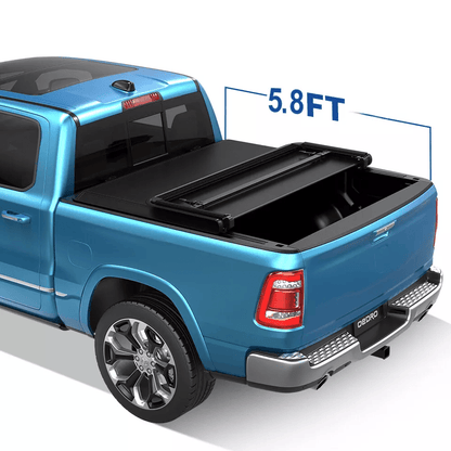 Tri-Fold Cover for Chevy Silverado & GMC Sierra 1500 Fleetside Truck Bed, Soft Folding Pickup Bed cover