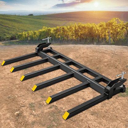21" Fork Length 4000LBS Clamp-On Debris Forks for 60" Skid Steer Buckets – Heavy-Duty Attachment