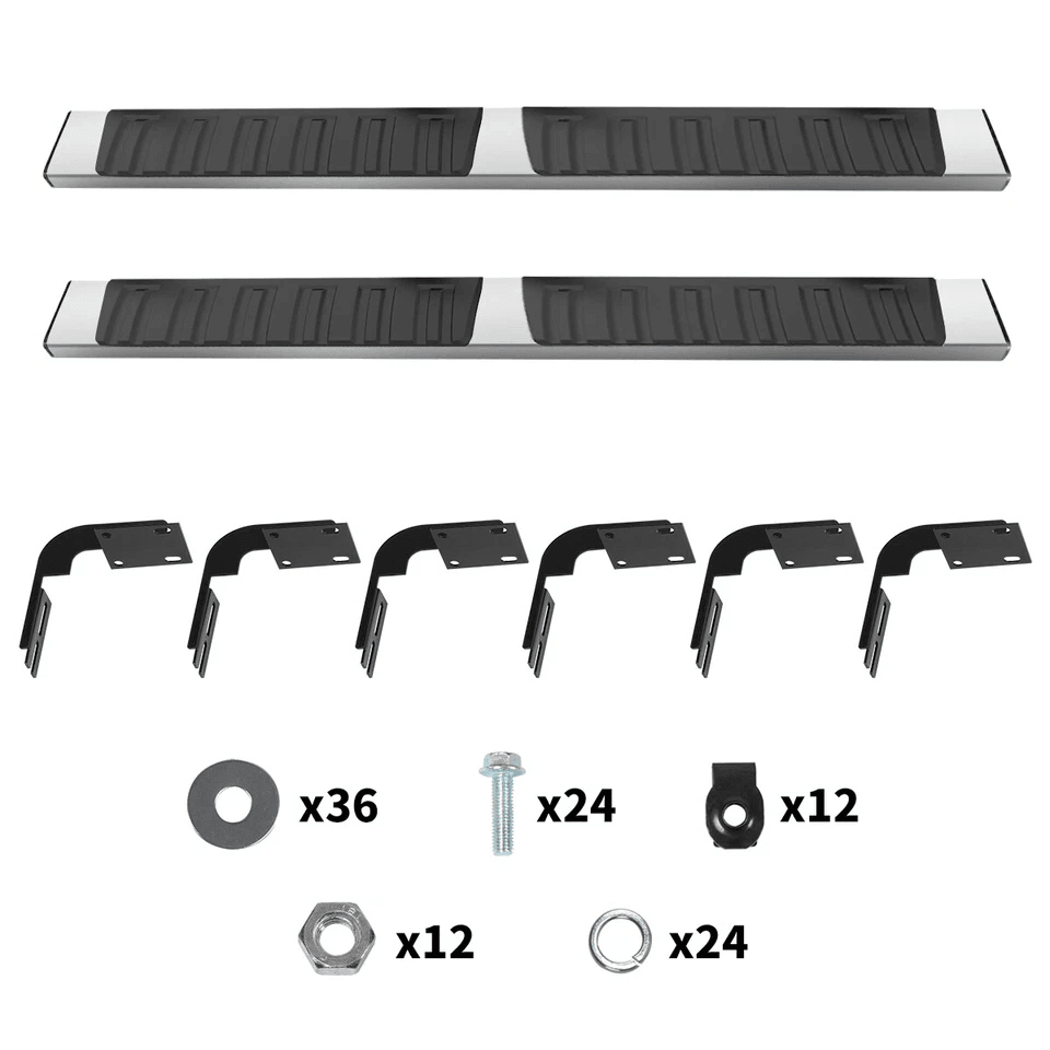 Stainless Steel Running Boards Side Nerf Bar For Ford Super Duty Crew Cab NoDrill Installation 5