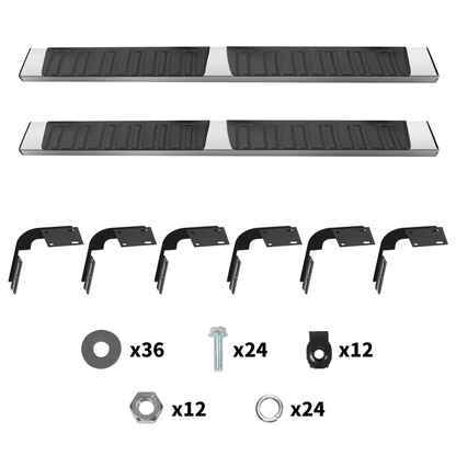 Stainless Steel Running Boards Side Nerf Bar For Ford Super Duty Crew Cab NoDrill Installation 5