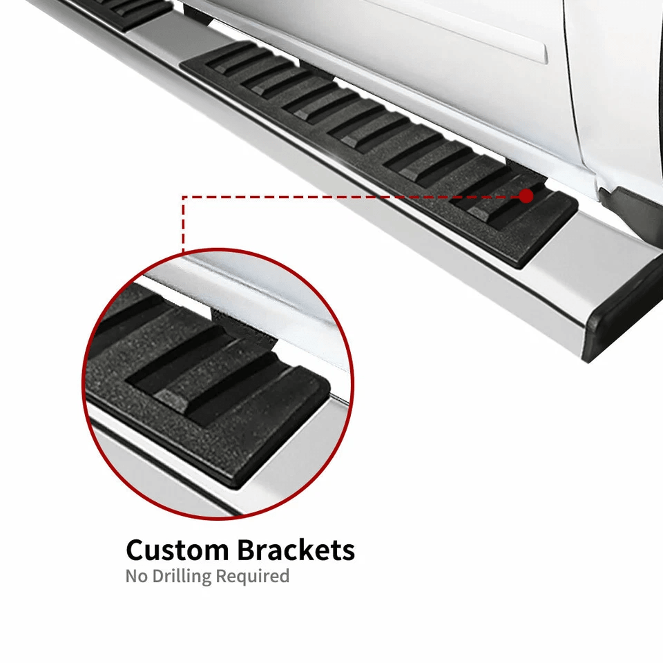 Stainless Steel Running Boards Side Nerf Bar For Ford Super Duty Crew Cab NoDrill Installation 3